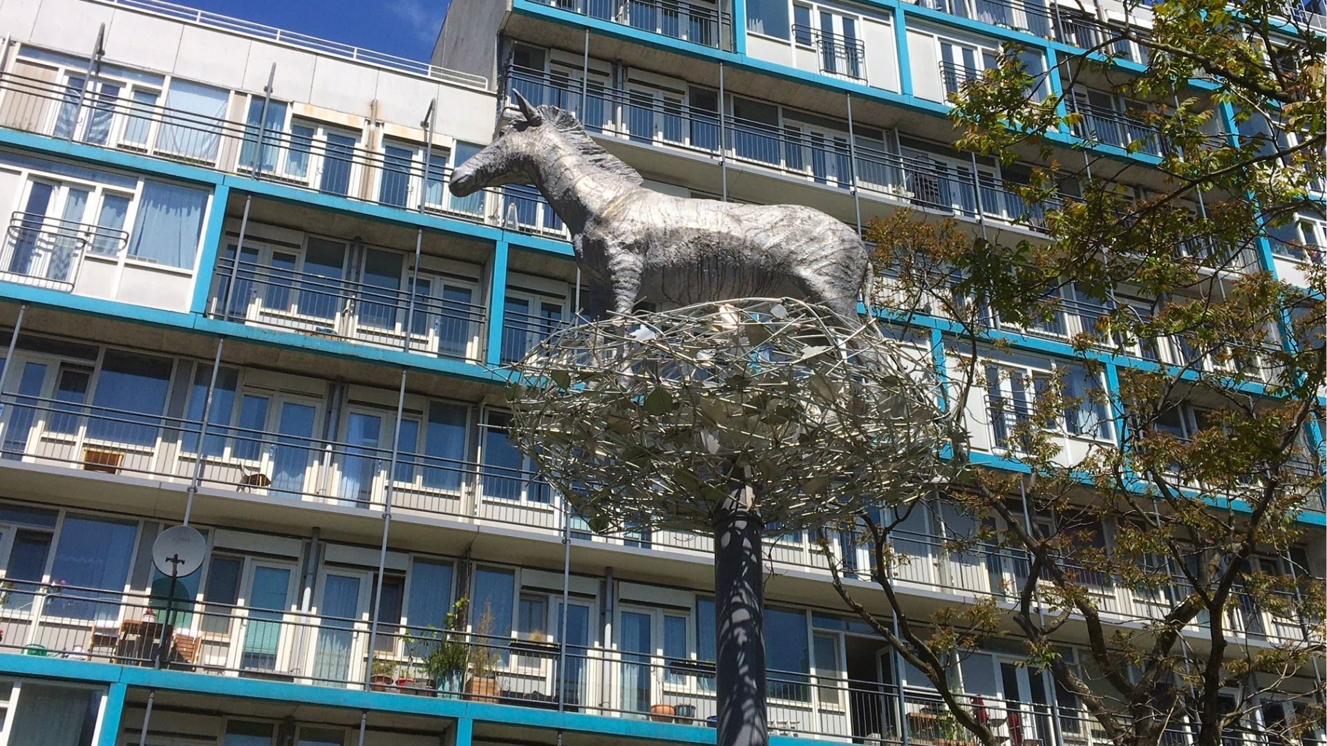 Kunstwerk Zebra in de Nesten Rotterdam Straatkunst